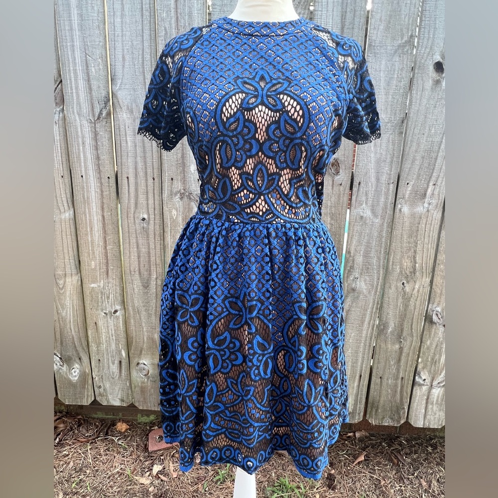 City Triangles Blue Lace Dress